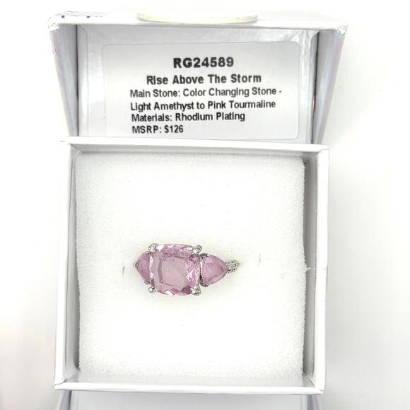 Bomb Party Mental Health Rise Above the Storm light amethyst ring - Size 10 - Picture 7 of 8